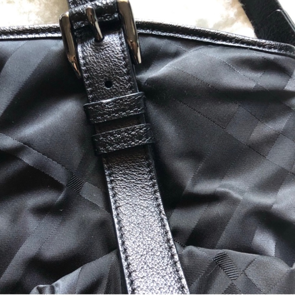 Burberry tote black plaid bag shoulder bag Lrg - Picture 3 of 12